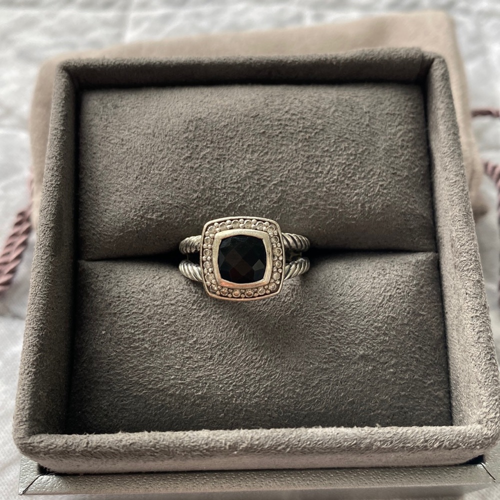 David Yurman Black Onyx Ring with Diamonds